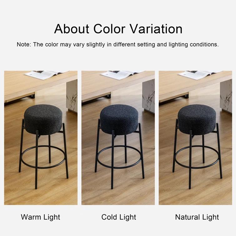 Swivel 26.7'' Boucle Counter Stool