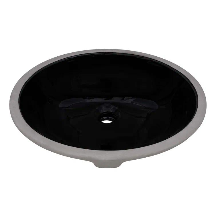 Ruvati 16 x 13 inch Undermount Bathroom Sink Oval Porcelain Ceramic with Overflow