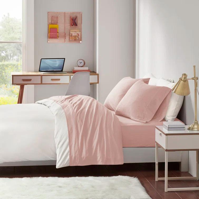 Cotton Blend Jersey Knit All Season Sheet Set