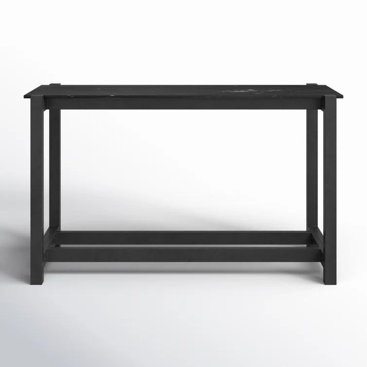 Black Mango Wood and Marble Counter Height Dining Table