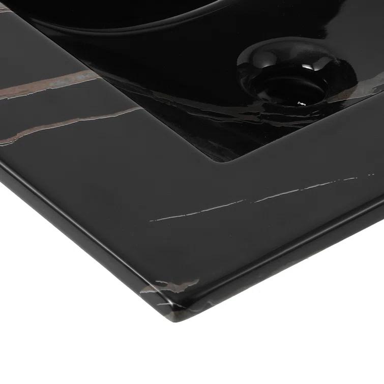 Ancillary 3-Hole 24" Classic Contemporary Rectangular Ceramic Single Sink Basin Vanity Top