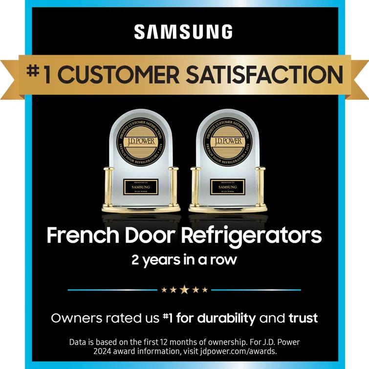 Bespoke 4-Door French Door Refrigerator (29 cu. ft.) with Beverage Center™ - Middle and Bottom Panels
