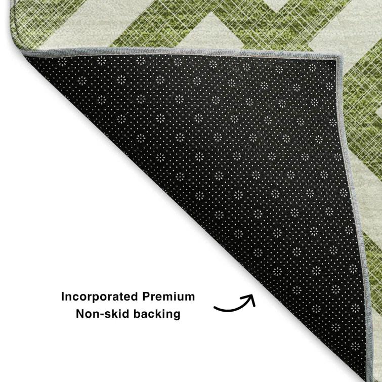 Premium Machine Washable Cerrito Olive Rug