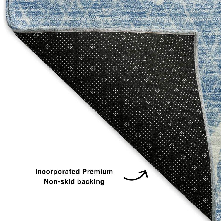 Premium Machine Washable Cerrito Blue Rug