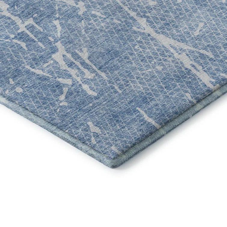 Premium Machine Washable Cerrito Blue Rug