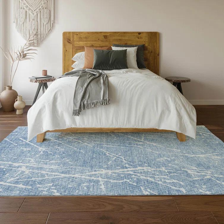 Premium Machine Washable Cerrito Blue Rug