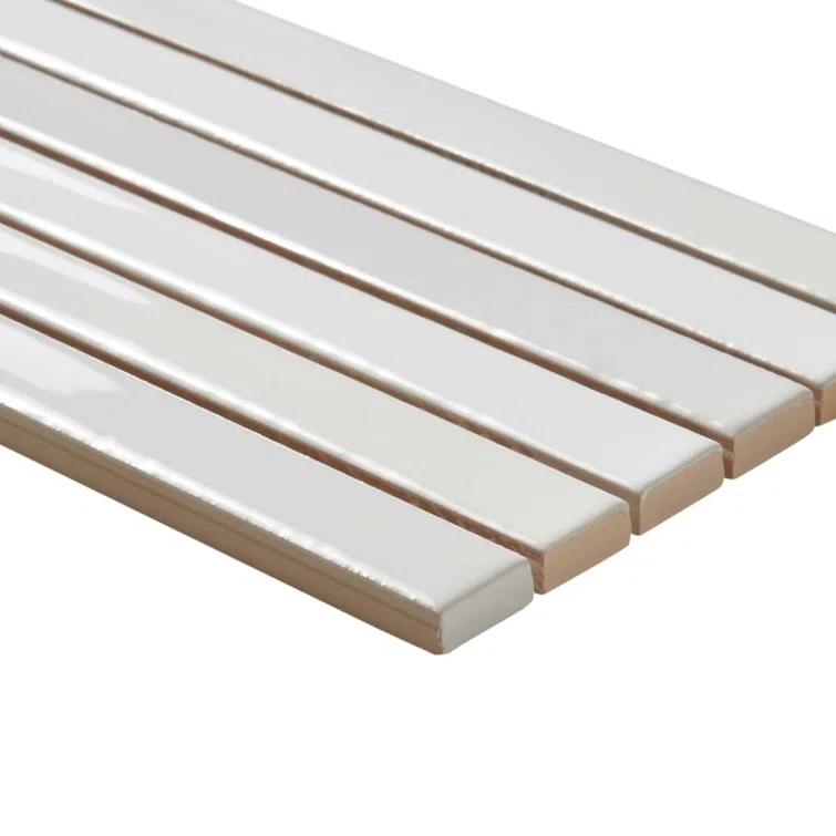 Vivanta 5.27 In. X 17.71 In. Glossy Ceramic Mosaic Elongated Subway Wall Tile (8 Sheets / Box)