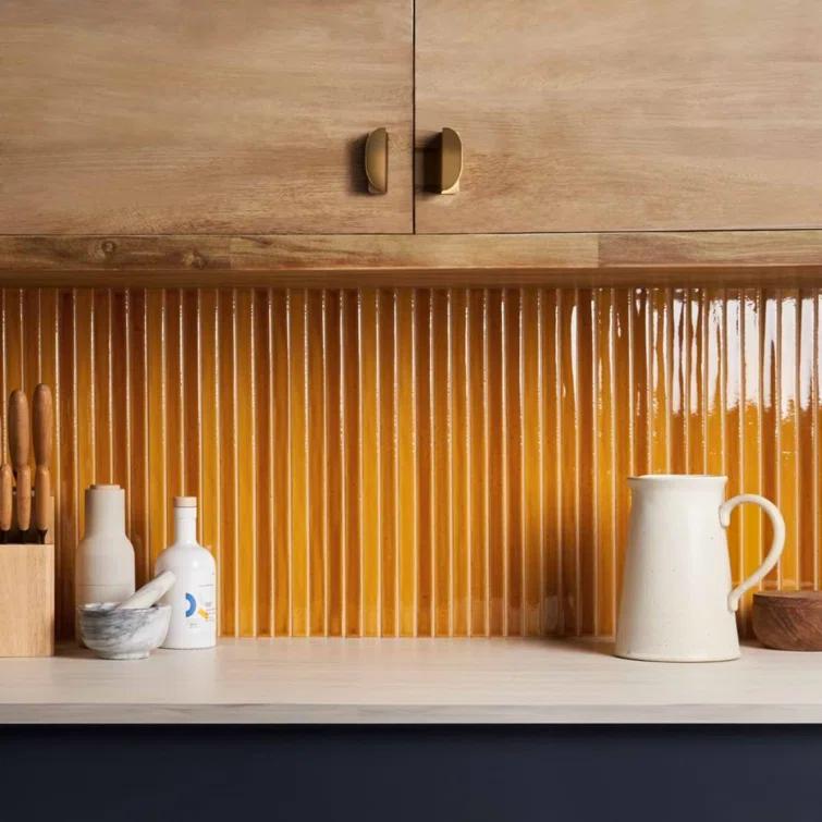 Vivanta 5.27 In. X 17.71 In. Glossy Ceramic Mosaic Elongated Subway Wall Tile (8 Sheets / Box)