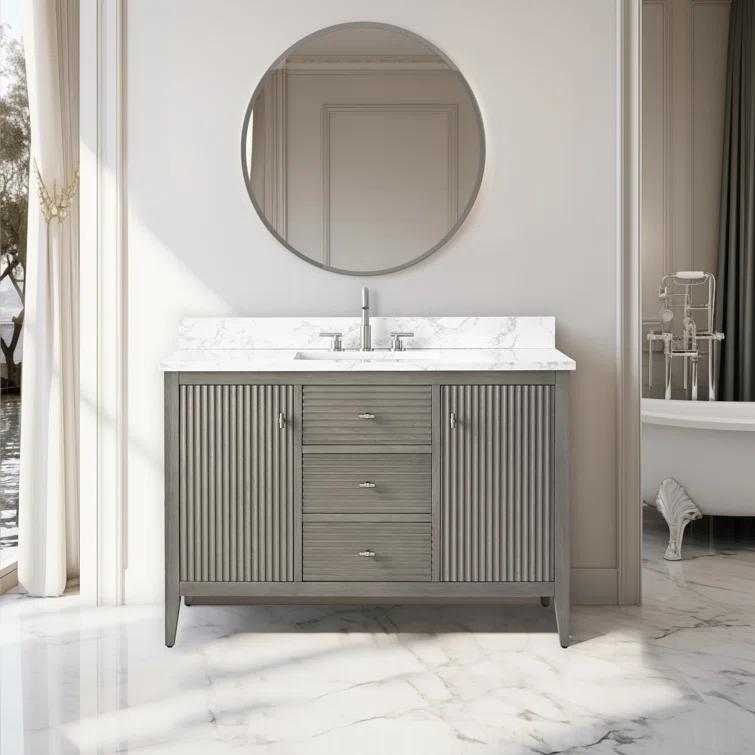 48'' Single Bathroom Vanity with Engineered Marble Top