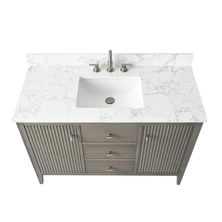 48'' Single Bathroom Vanity with Engineered Marble Top
