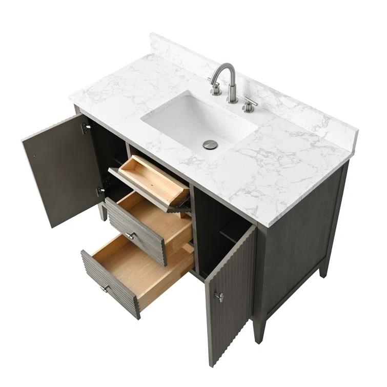 48'' Single Bathroom Vanity with Engineered Marble Top