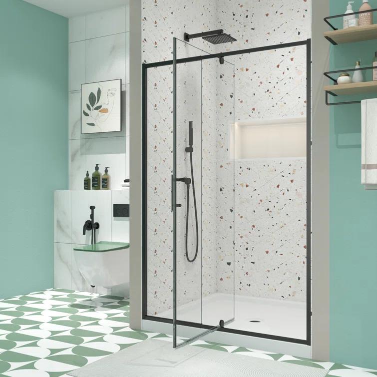 Arch Glass Designs 11DD131873LTS 38-42" W x 71" H Flush Glass Shower Door Reversible Installation