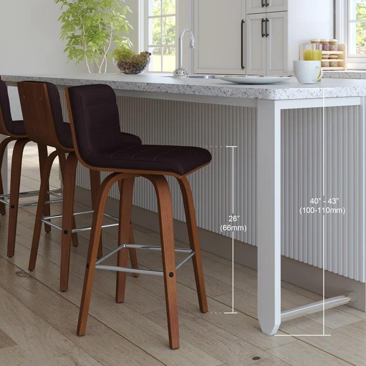 Biance Solid Wood Swivel Bar & Counter Stool