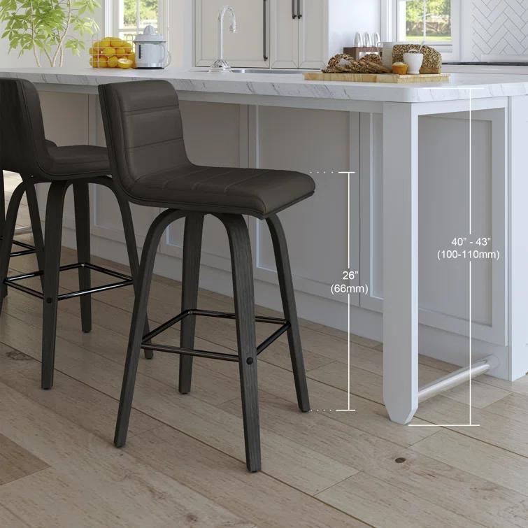 Biance Solid Wood Swivel Bar & Counter Stool