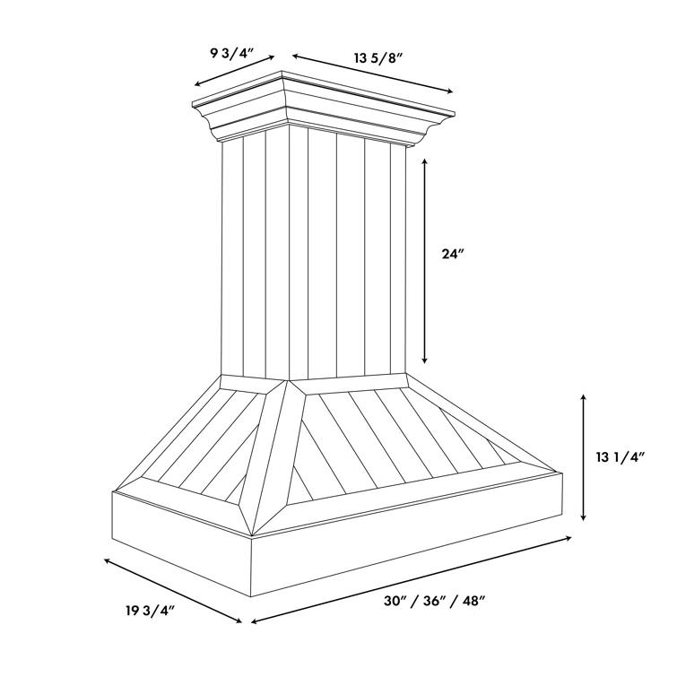 ZLINE 30 in. Convertible Vent Wooden Wall Mount Range Hood in Antigua & Walnut
