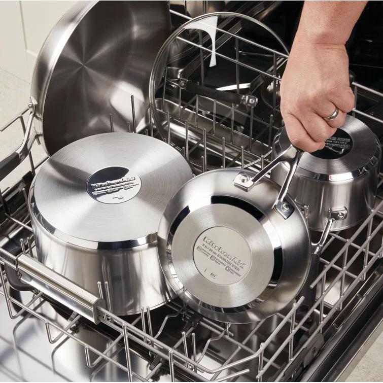 KitchenAid® KitchenAid® Brushed Stainless Steel Cookware Pots and Pans Set, 10 Piece