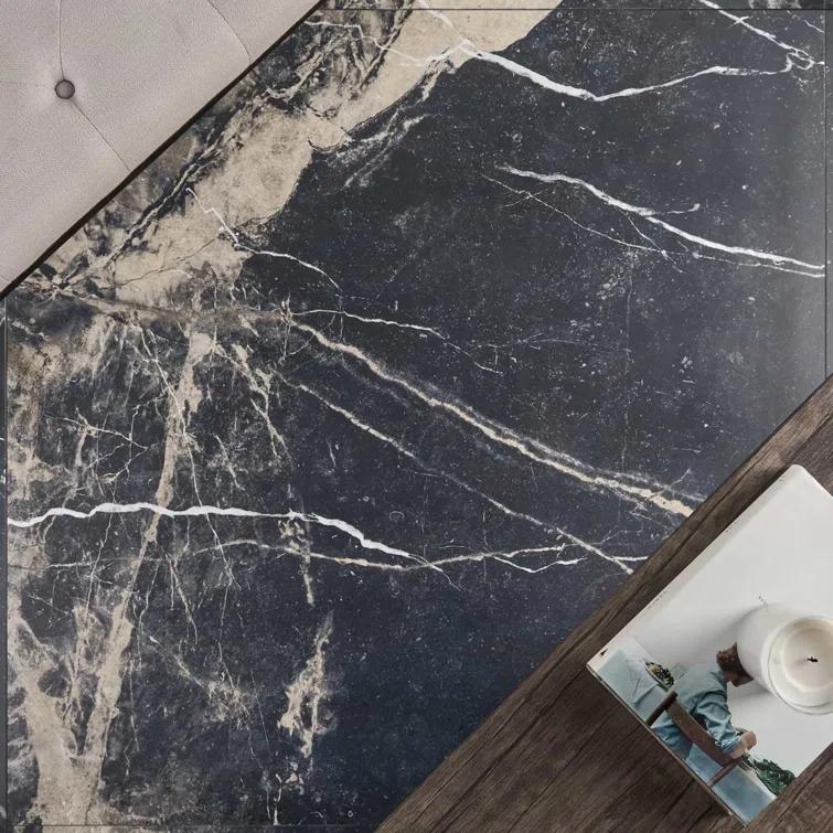 Signature 47.24 In. X 47.24 In. Marble Look Satin Porcelain Floor And Wall Tile (30.98 Sq. Ft. / Case)