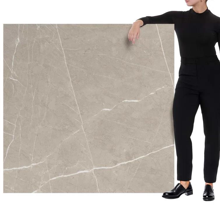 Signature 47.24 In. X 47.24 In. Marble Look Satin Porcelain Floor And Wall Tile (30.98 Sq. Ft. / Case)