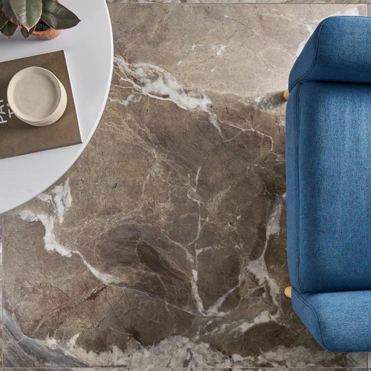 Signature 47.24 In. X 47.24 In. Marble Look Satin Porcelain Floor And Wall Tile (30.98 Sq. Ft. / Case)