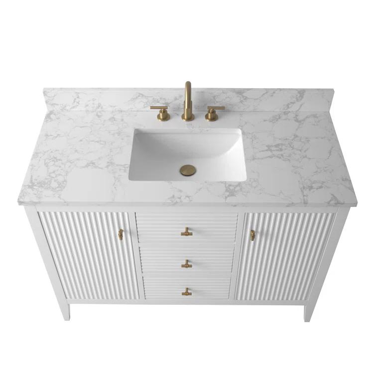 48'' Single Bathroom Vanity with Engineered Marble Top