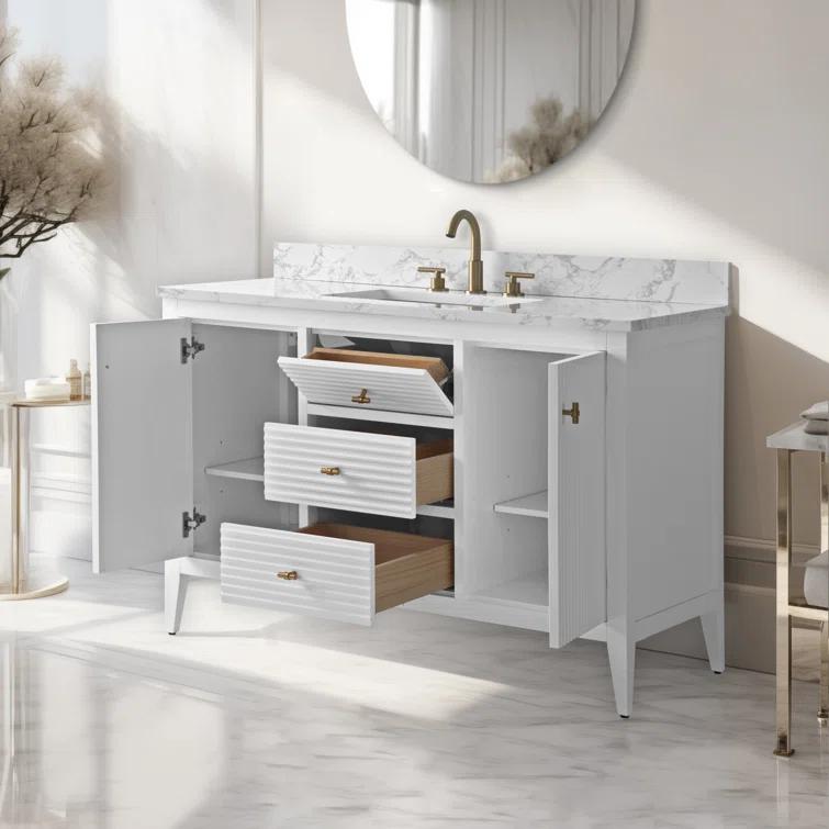 48'' Single Bathroom Vanity with Engineered Marble Top