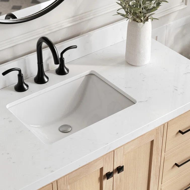 ARIEL Cambridge 48.25 Single Sink Bathroom Vanity with Carrara White Quartz Top