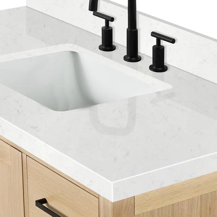 ARIEL Cambridge 48.25 Single Sink Bathroom Vanity with Carrara White Quartz Top