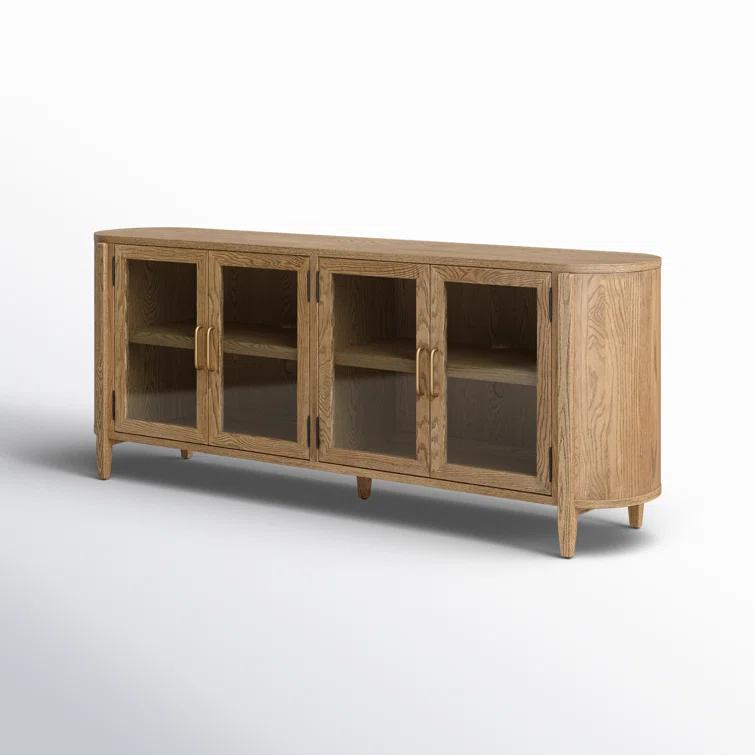 Tolle 82'' Drifted Oak and Glass Sideboard