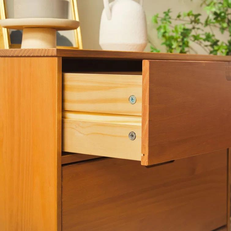 Yarber Groove 3 Drawer Solid Wood Chest