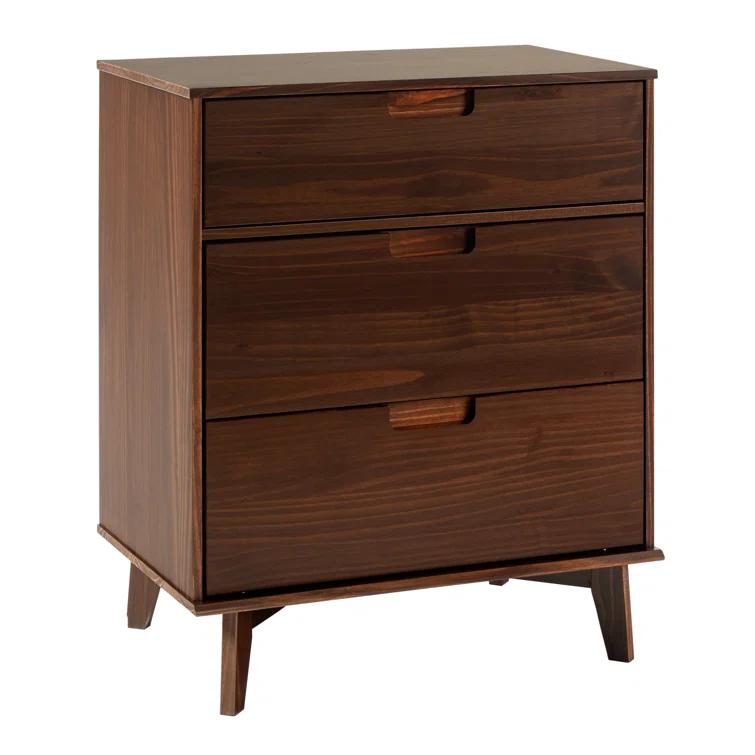 Yarber Groove 3 Drawer Solid Wood Chest