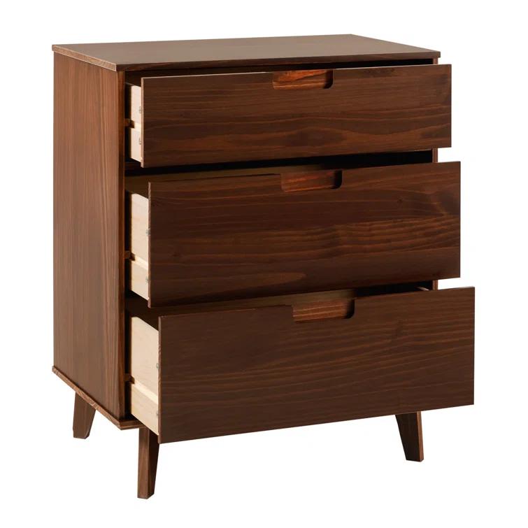 Yarber Groove 3 Drawer Solid Wood Chest
