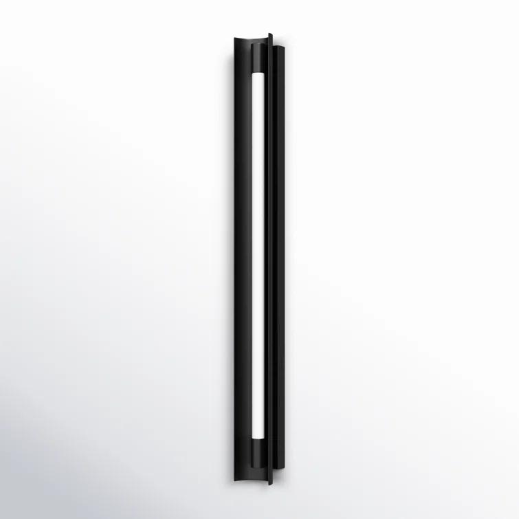 Midnight Black Dimmable LED Outdoor Bath Bar with White Acrylic Diffuser