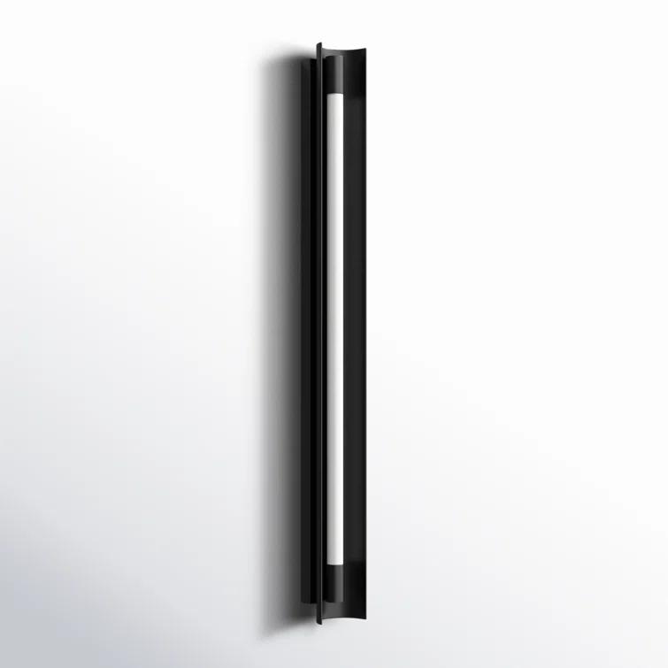 Midnight Black Dimmable LED Outdoor Bath Bar with White Acrylic Diffuser
