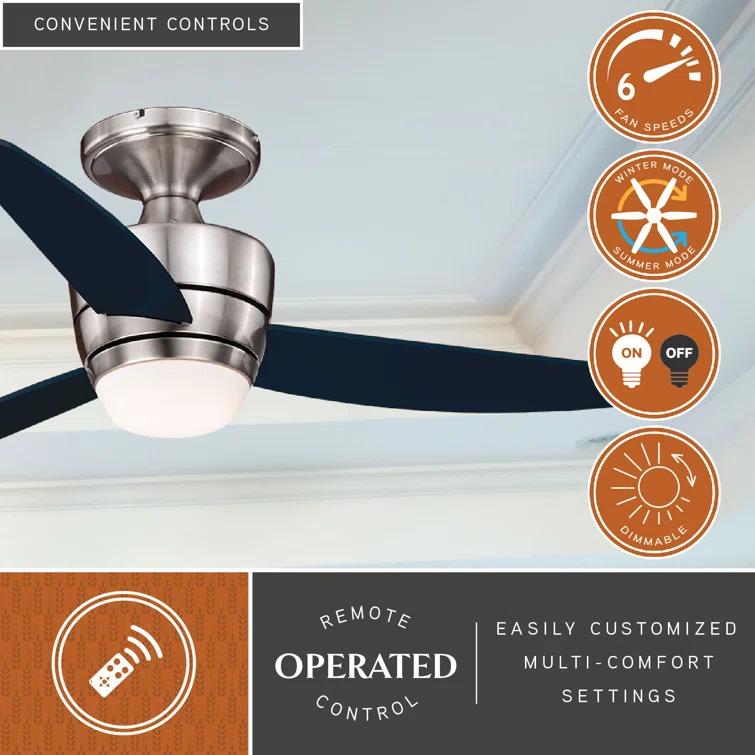 Pelham 44'' Ceiling Fan with LED Lights