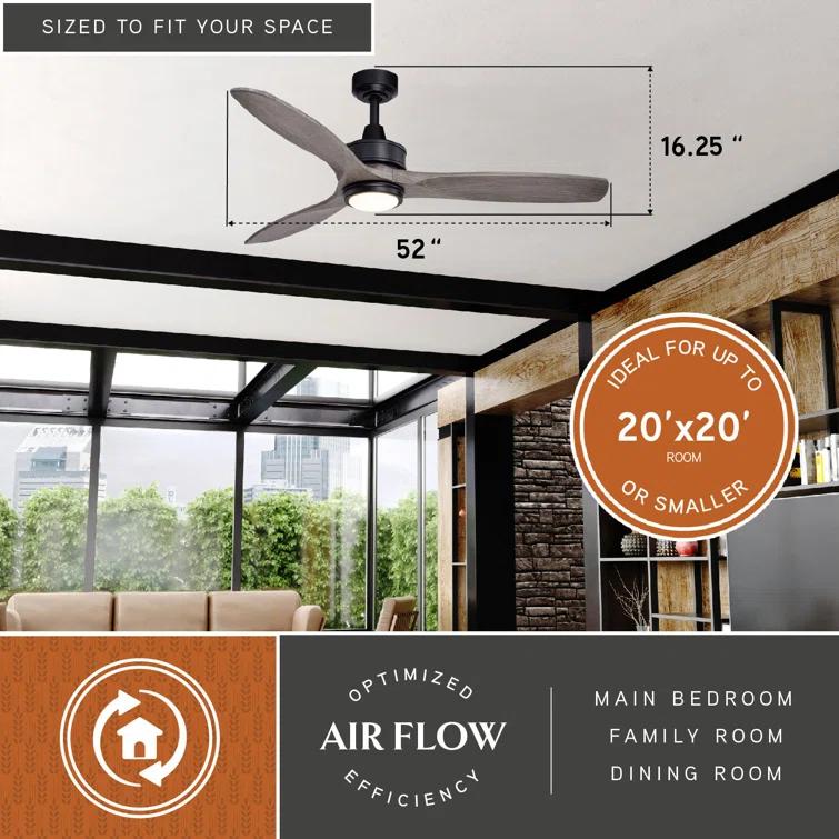 Wade Logan® Ballog 52'' Ceiling Fan with LED Lights