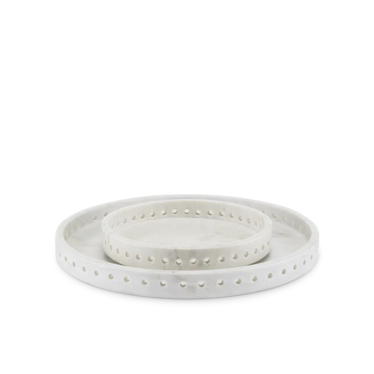 Freya Large White Marble Tray