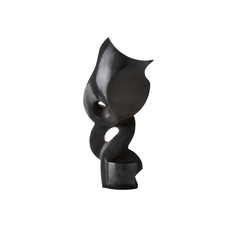 Roland Black Marble Abstract Sculpture, 16.75" Height