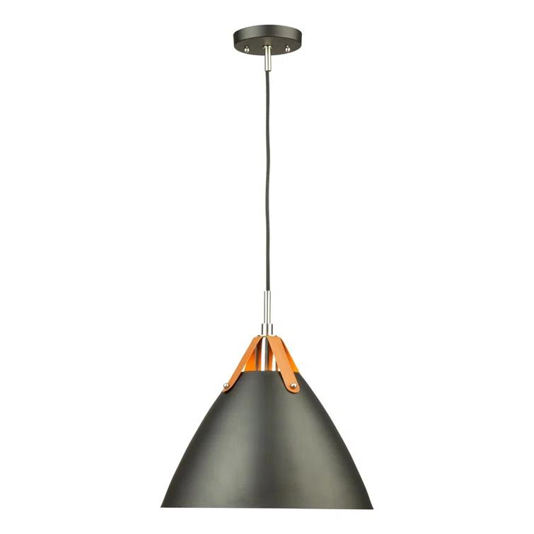 1 - Light Satin Black Shaded Pendant
