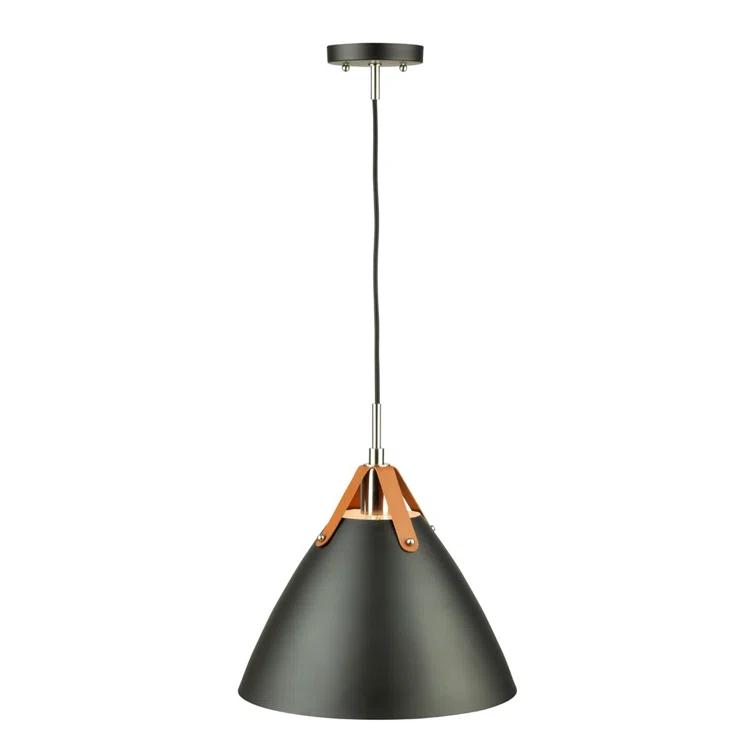 1 - Light Satin Black Shaded Pendant