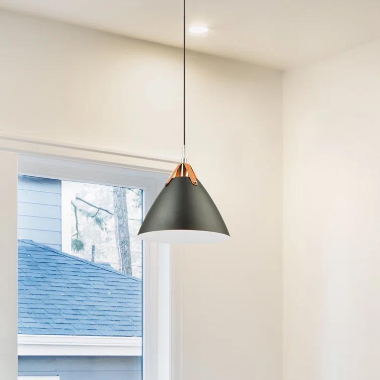 1 - Light Satin Black Shaded Pendant