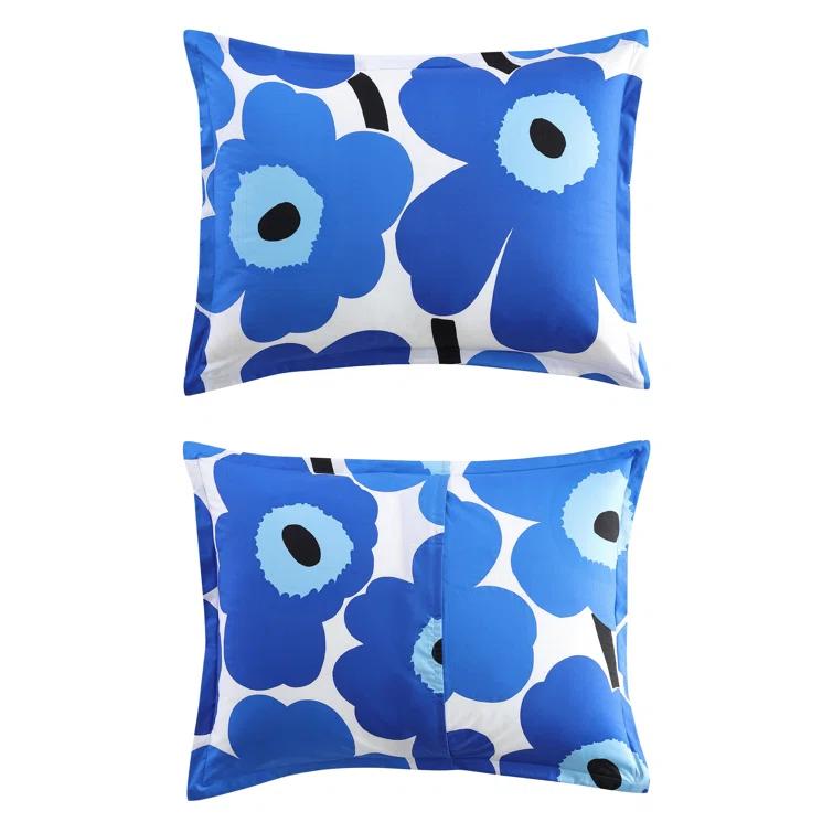 Marimekko Unikko Blue Cotton Duvet Cover Set