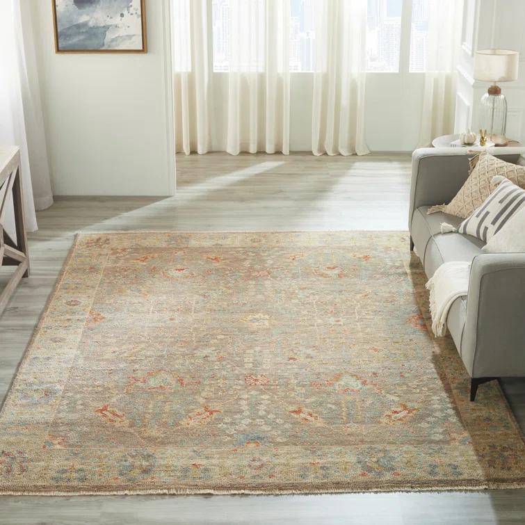 Oushak Hand Knotted Wool Oriental Rug