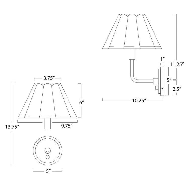 Regina Andrew Polly Sconce Single (Scalloped Shade)
