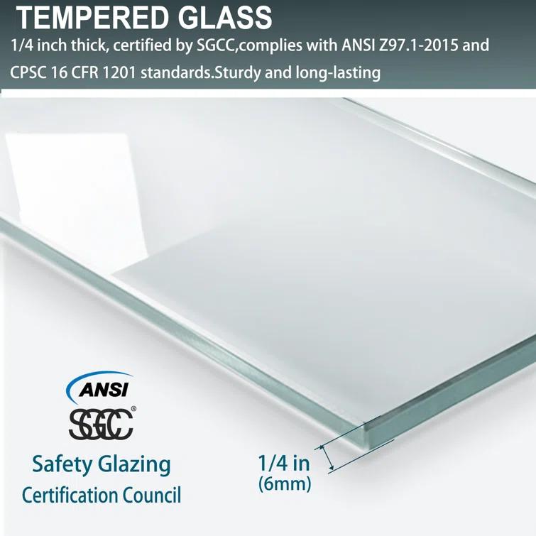 44-48 in.W x 72 in.H Semi-Frameless Sliding Shower Door Clear SGCC Tempered Glass.
