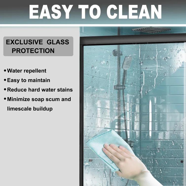 44-48 in.W x 72 in.H Semi-Frameless Sliding Shower Door Clear SGCC Tempered Glass.