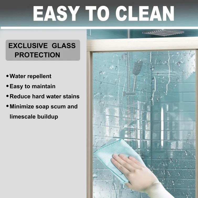 44-48 in.W x 72 in.H Semi-Frameless Sliding Shower Door Clear SGCC Tempered Glass.