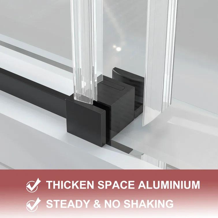 LONNI-STYLE 56 - 60 in. W x 58 in. H Frameless Sliding Bathtub Door  with Clear SGCC Tempered Glass LONY6058S04CMB