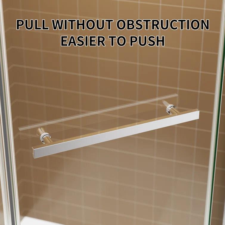 Bossicavelly 36" x 72" Neo-angle Pivot Semi Frameless Corner Shower Enclosure BOPSSD07CH