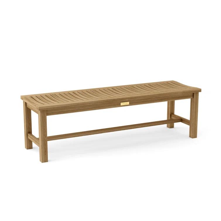 Anderson Teak Madison 59" Contemporary Teak Backless Bench in Brown