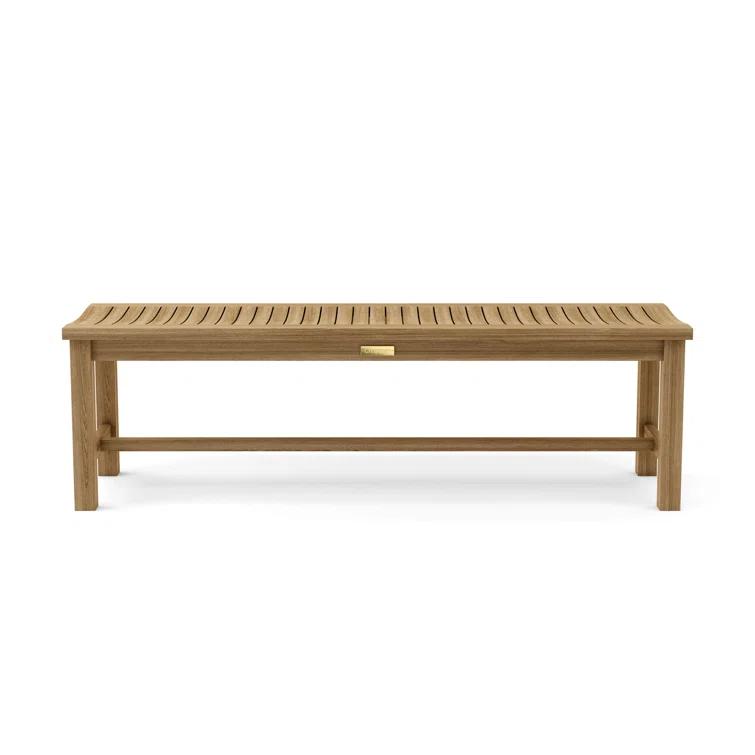 Anderson Teak Madison 59" Contemporary Teak Backless Bench in Brown